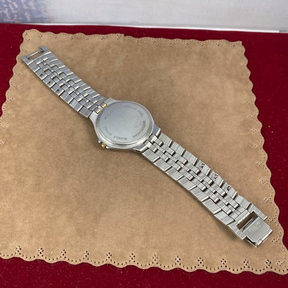 Vintage 2 Tone Daniel Mink Swiss Made Watch Elegantly Styled Blue Face - Picture 7 of 9